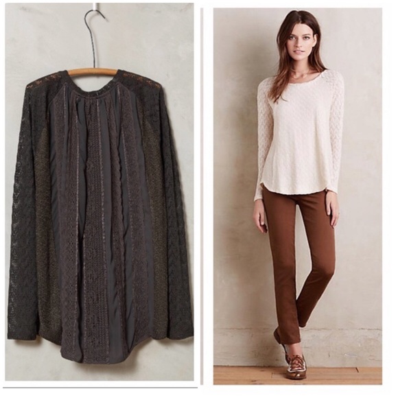 NWOT Feathered Lace Pullover Anthropologie - Picture 1 of 3